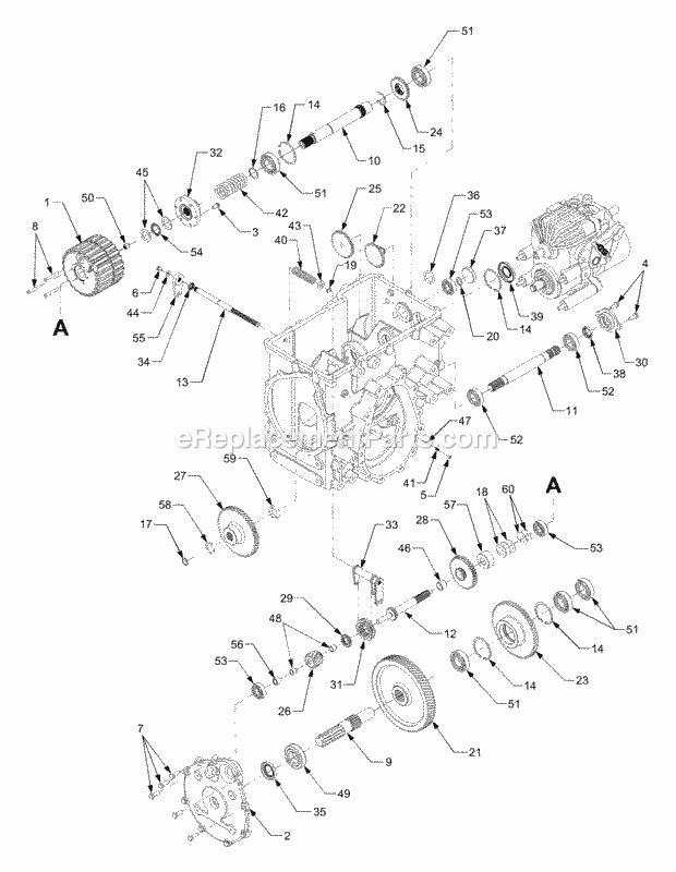 Pto Drive Diagram and Parts List for 7284 54AD74H-710, 54AT74H-710 Cub Cadet Lawn Tractor